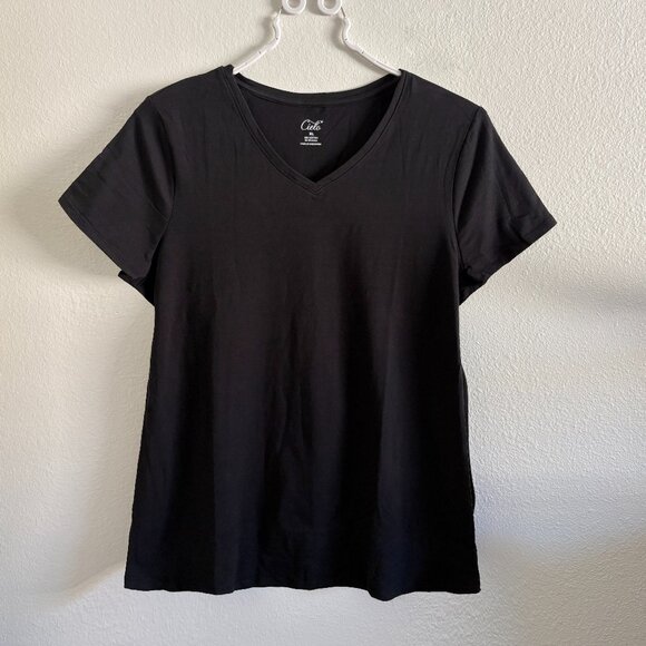 2-Pack Bundle Cielo V-Neck T-Shirts Set Black & White Basic Tee Top XL - Picture 2 of 8